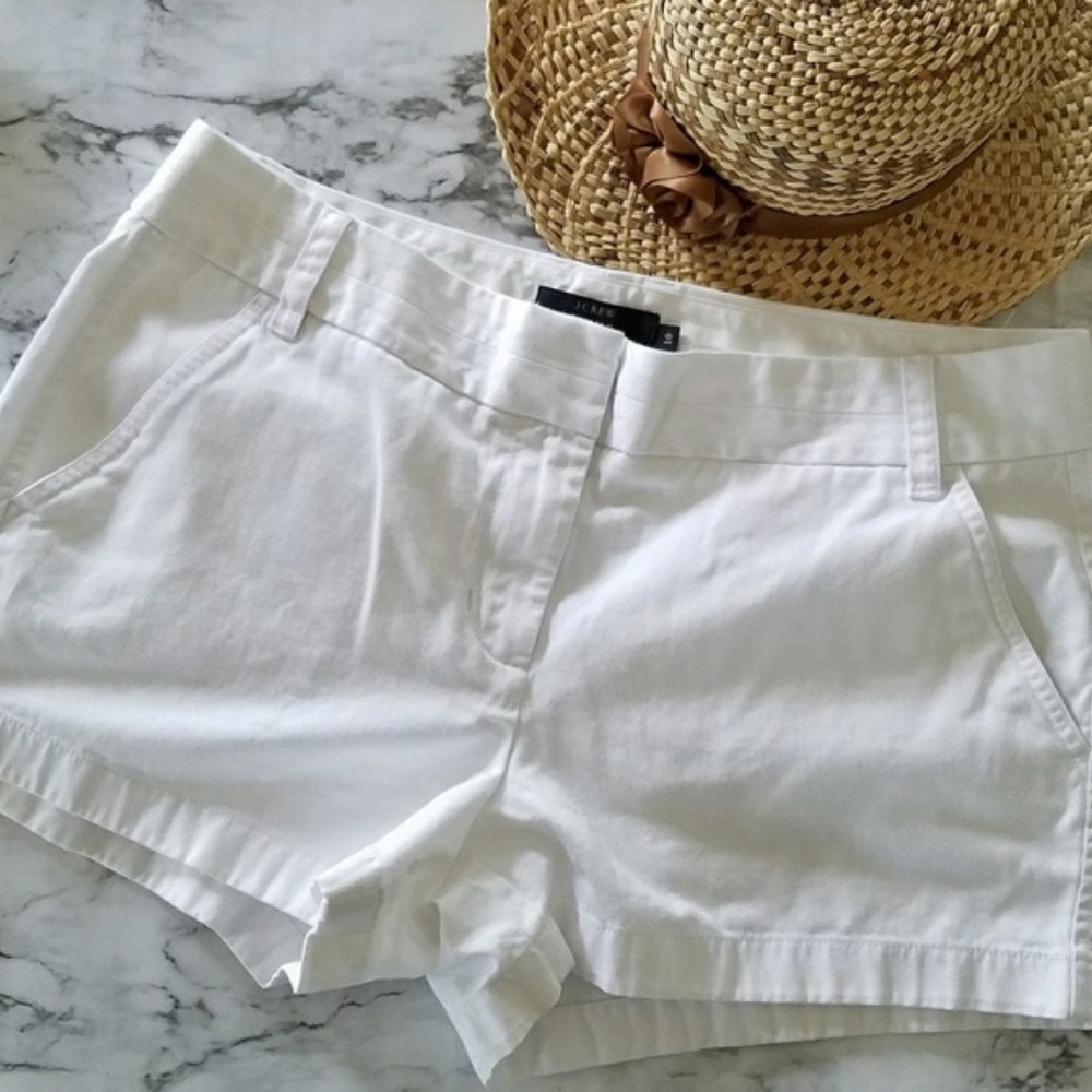 NWOT J.Crew Chino Shorts in White - Size 10
